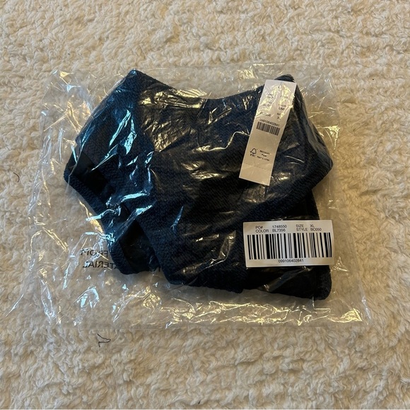 J. Crew Swim Textured High Cut Bikini Bottom Navy Size XL NWT - Picture 6 of 6